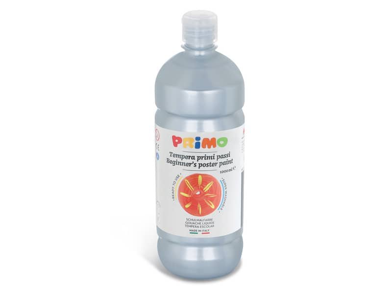 Tempera brillante in bottiglia in PET Primo Primi Passi 1000 ml argento 204BR1000910