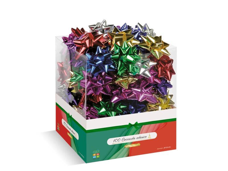 Coccarda in nastro liscio Lebez colori assortiti diametro 7,5 cm 4232