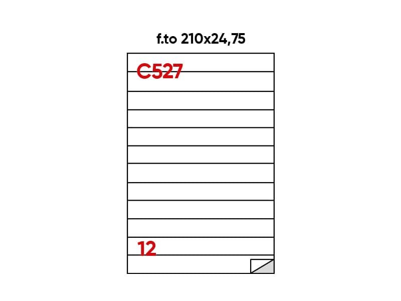Etichette bianche permanenti Copiatabu Markin 210×24,75 mm X210C527