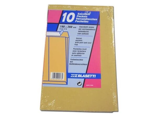 Busta a sacco Blasetti Mondex Avana - 100 g/m2 - in conf. 10 buste - 190x260 mm - 578