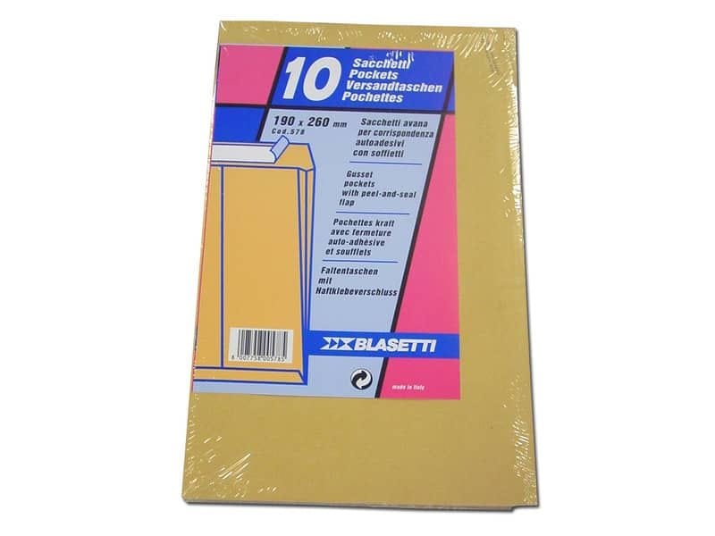 Busta a sacco Blasetti Mondex Avana – 100 g/m2 – in conf. 10 buste – 190×260 mm – 578