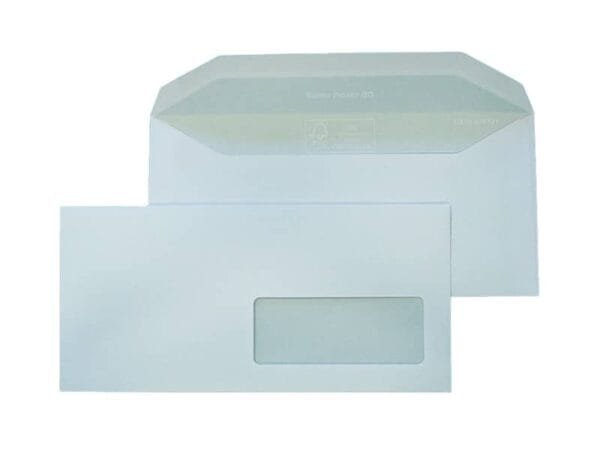 Busta bianca con finestra Blasetti Super Pocket 80 g/m2 in conf. 500 buste 110x230 mm - 126