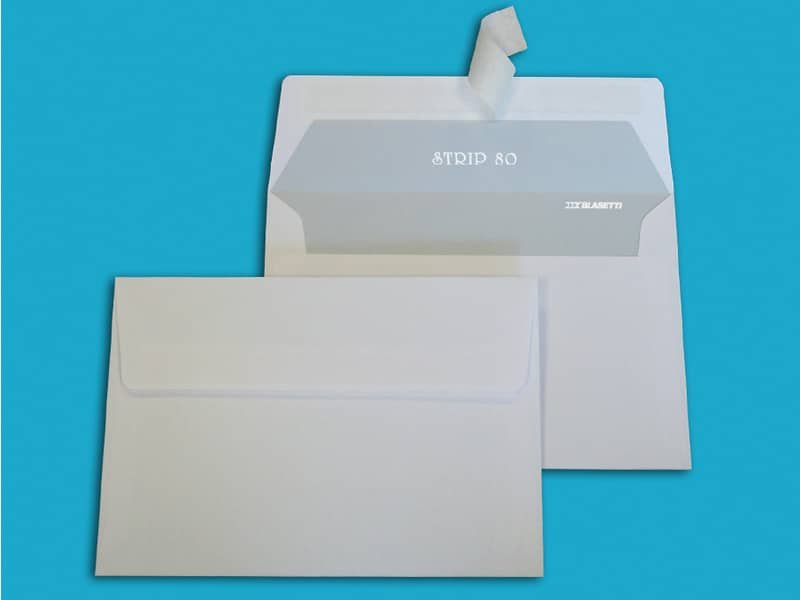 Busta bianca con Lembo Strip Blasetti 80 g/m2 in conf. da 500 buste 114×162 mm 007