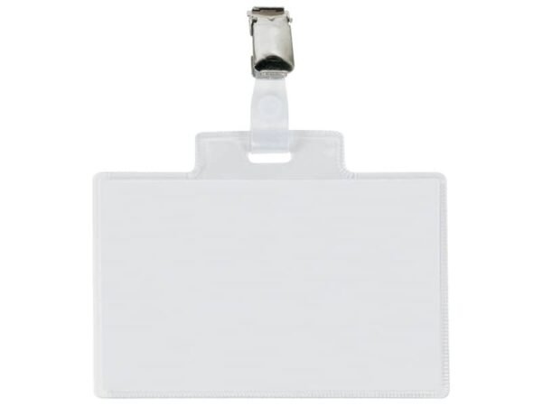 Targa portabadge con clip Sei Rota PASS 4E - formato 11x7 cm 318214 6 -14