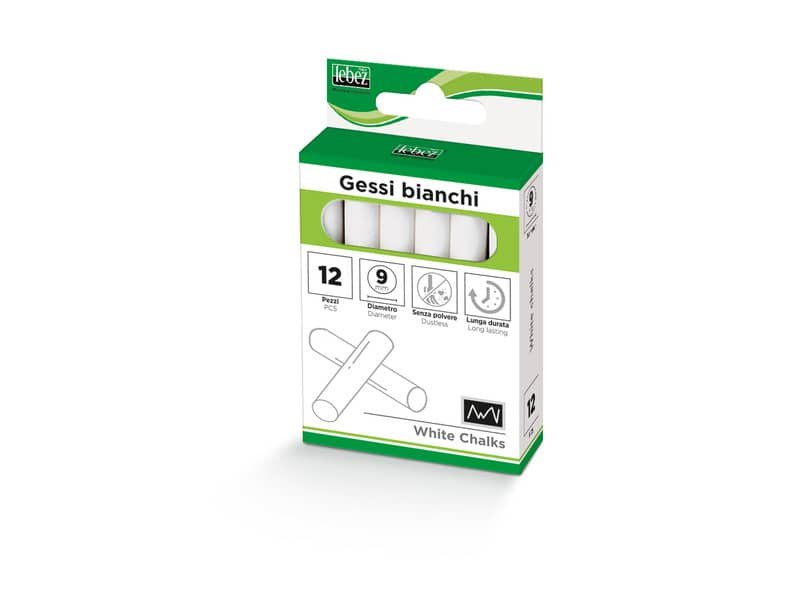 Gessi bianchi Lebez 20 conf. da 12 pezzi › 9 mm – 514