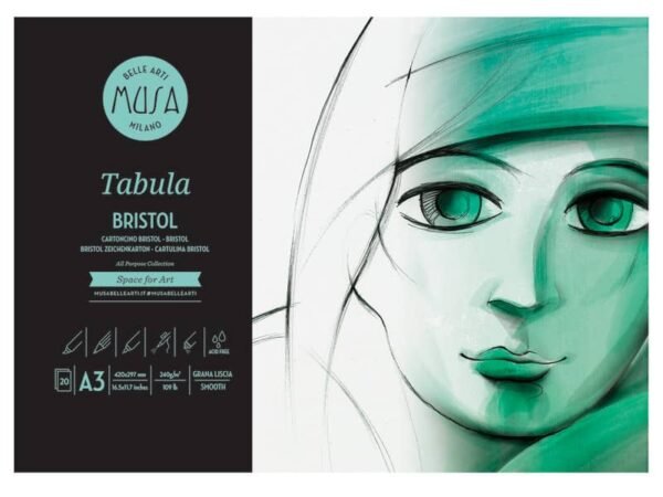 blocco Bristol TABULA CWR 20 fogli 240 gr formato A3 MU136293