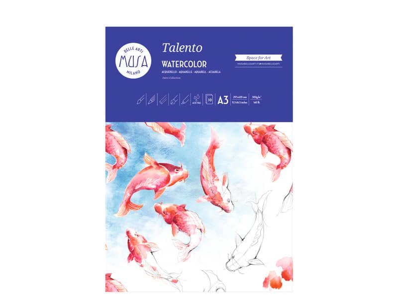 Blocco per acquerello TALENTO CWR 10 ff – 300 gr formato A3 MU131293