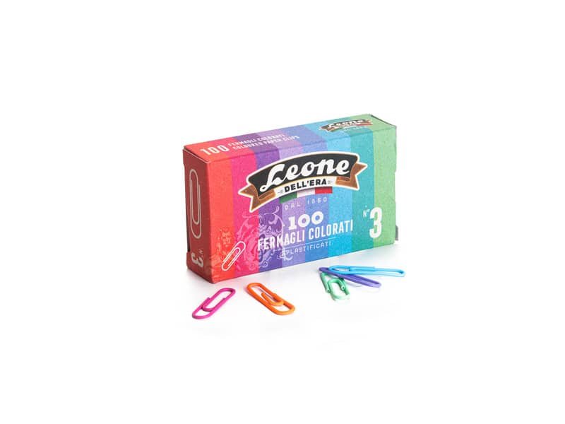 Scatola fermagli F3 Leone colori assortiti FXP103