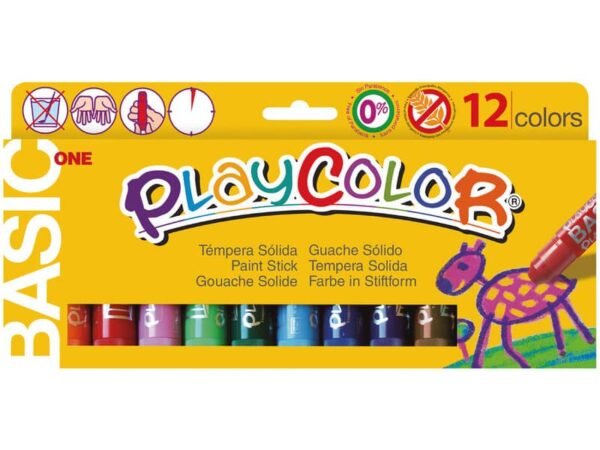 Playcolor tempera solida in stick 12 colori assortiti -10 gr 10731