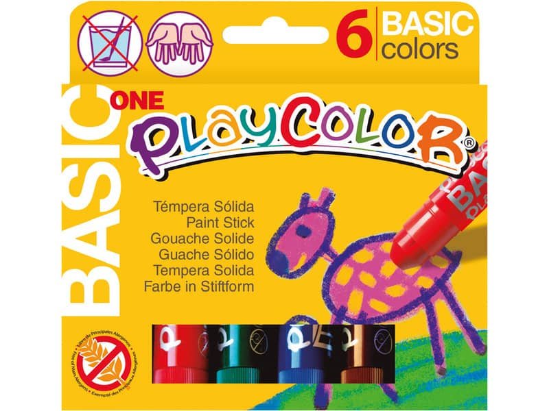 Playcolor tempera solida in stick 6 colori assortiti – 10 gr 10711