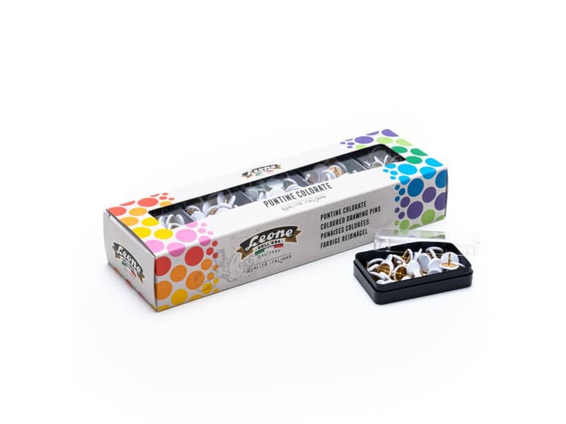 Puntine colorate Leone color bianco  PP50T101
