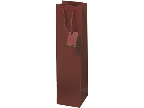 Borsa portabottiglie Decoration in carta kraft bordeaux - 10+9xH.39 cm - conf. 10 pz - BCA334X