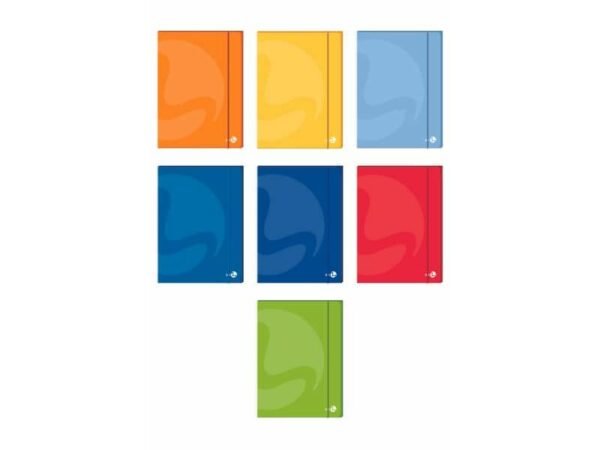Cartellette a tre lembi BM Color con dorso 1 cm ed elastico colori assortiti conf. 6 pz  - 112775