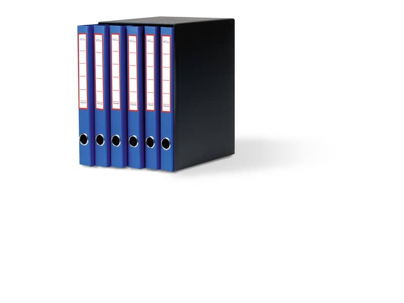 Gruppo di sei cartelle ad anelli Euro-cart – formato 26×34 colore blu XSA06BL