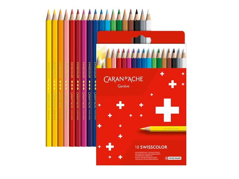 Matite colorate permanenti Carand’Ache Swisscolor in conf. da 18 colori assortiti – 1284 818