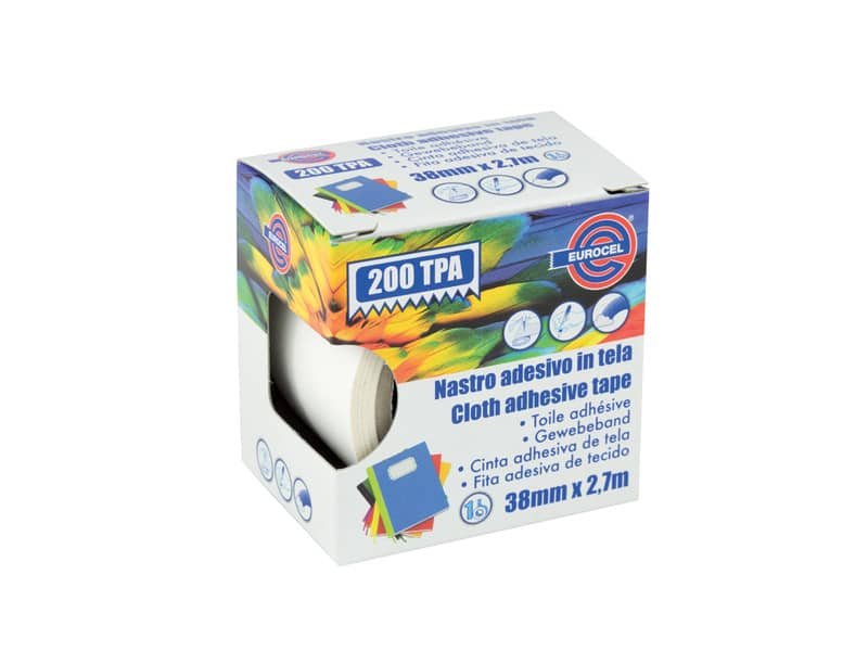 Nastro adesivo telato Eurocel formato 38×2,7 mt- colore bianco 16014314