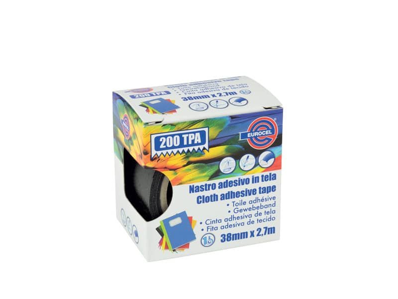 Nastro adesivo telato Eurocel formato 38×2,7 mt- colore nero 016714314 -16