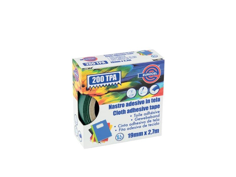 Nastro adesivo telato Eurocel formato 19×2,7 mt- colore verde 016314194 -16