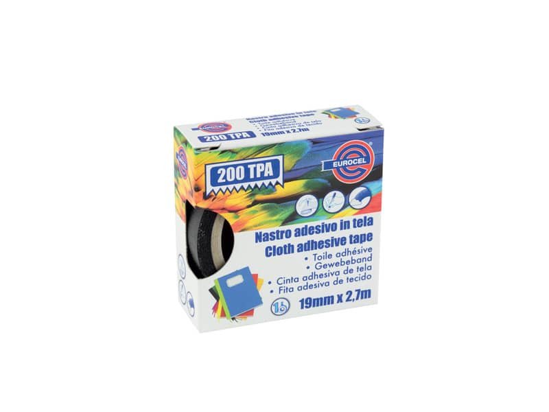 Nastro adesivo telato Eurocel formato 19×2,7 mt- colore nero 016714194 -16