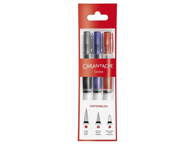 Pennello con serbatoio Carand’Ache in conf. da 3 punte assortite 115303