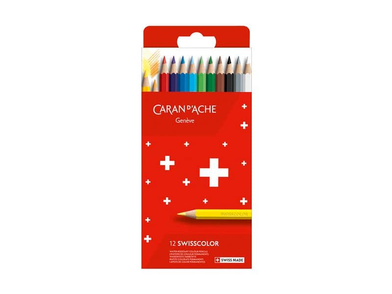 Matite colorate permanenti Carand’Ache Swisscolor in conf. da 12 colori assortiti – 1284 812