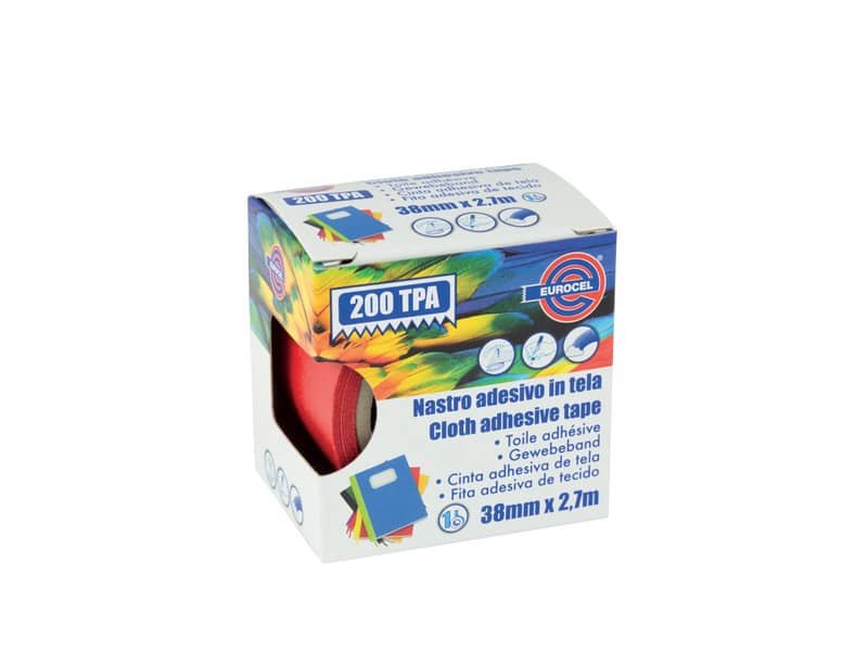 Nastro adesivo telato Eurocel formato 38×2,7 mt- colore rosso 16214314
