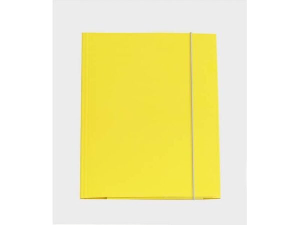 Cartella a tre lembi con elastico Cartotecnica del Garda 25x34,5 cm 0,8 mm colore giallo - CG0032LBXXXAE04