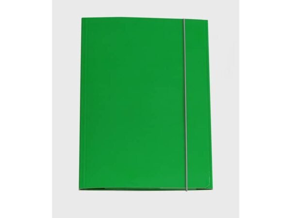 Cartella a tre lembi con elastico Cartotecnica del Garda 25x34,5 cm 0,8 mm colore verde - CG0032LBXXXAE03