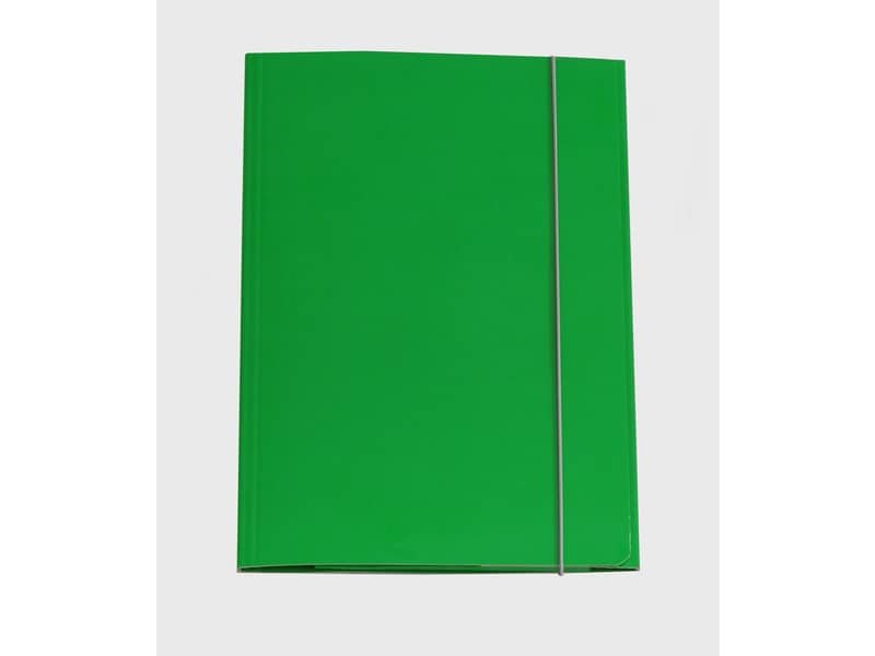 Cartella a tre lembi con elastico Cartotecnica del Garda 25×34,5 cm 0,8 mm colore verde – CG0032LBXXXAE03