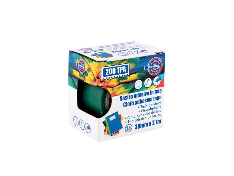 Nastro adesivo telato Eurocel formato 38×2,7 mt- colore verde 16314314