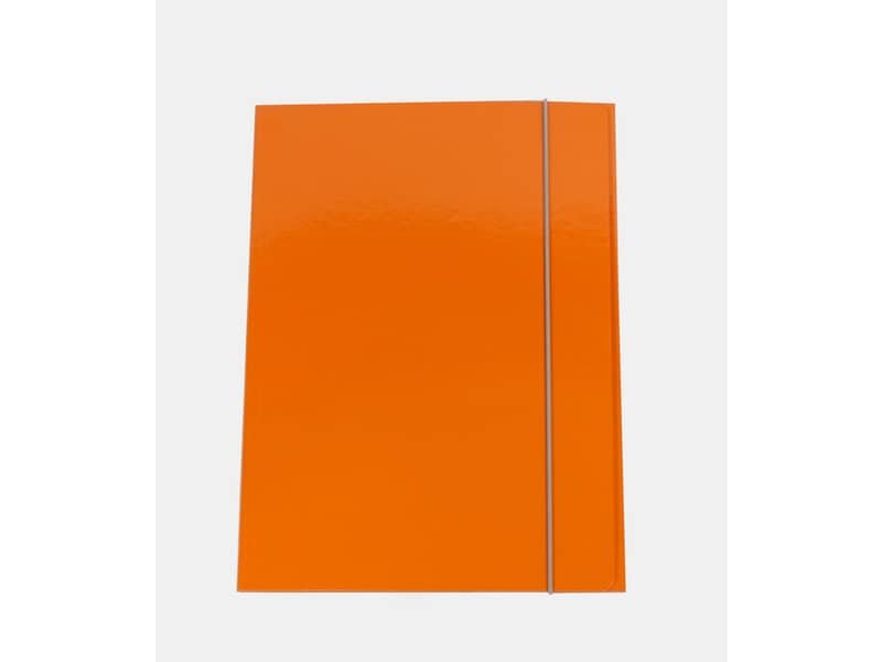 Cartella a tre lembi con elastico Cartotecnica del Garda 25×34,5 cm 0,8 mm colore arancio – CG0032LBXXXAE07
