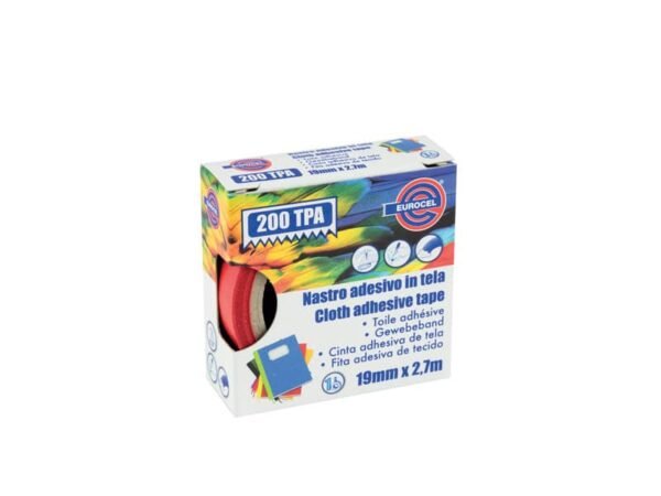 Nastro adesivo telato Eurocel formato 19x2,7 mt- colore rosso 16214194
