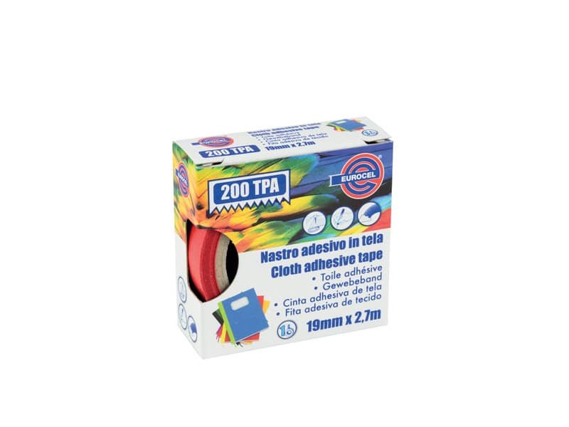 Nastro adesivo telato Eurocel formato 19×2,7 mt- colore rosso 16214194