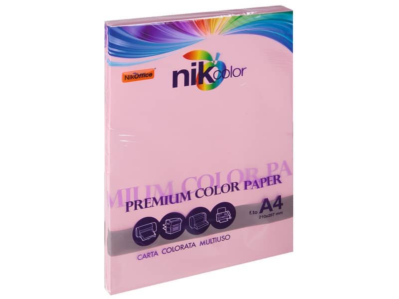 Carta colorata colori forti formato A4 Nikoffice 5 colori assortiti forti 160 g 125 ff – 23NIK095/160