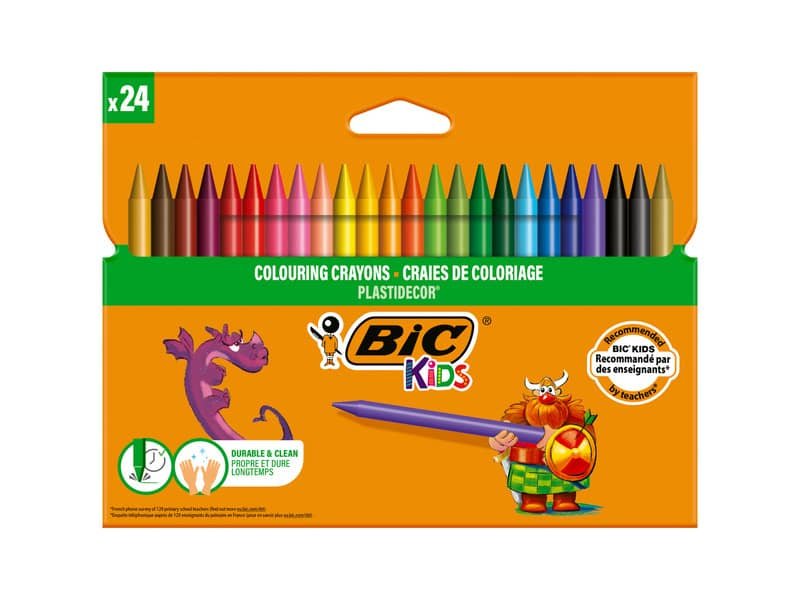 Pastelli in plastica BIC Kids Plastidecor – 24 colori assortiti – 8297721