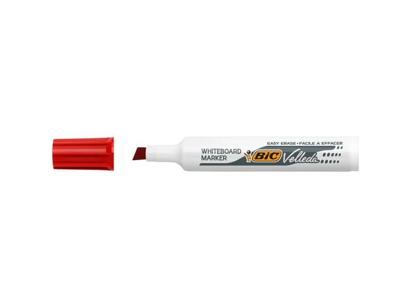 Marcatore per lavagne bianche BIC Velleda 1791 punta a scalpello tratto 3,3-4,6mm rosso – 9431981