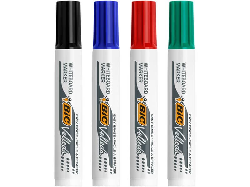 Marcatore per lavagne bianche BIC Velleda 1791 a scalpello tratto 3,3-4,6 mm conf. 4 colori assortiti – 8757892