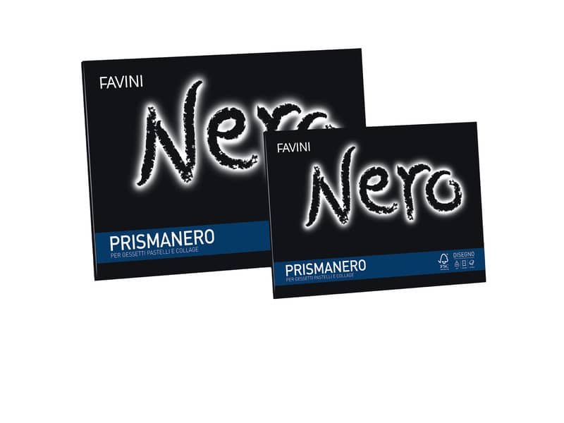 Album da disegno Prismanero in cartoncino monoruvido conf. da 10 fogli neri 24×33 cm – A12A244
