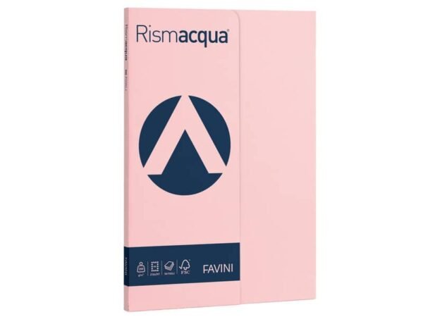 Carta colorata Favini Rismacqua colori tenui 200 g/mý A4 - risma da 50 fogli rosa - A69S544