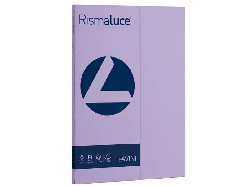 Carta colorata Favini Rismaluce colori forti 200 g/mý A4 – risma da 50 ff violetto – A69J544