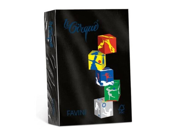 Carta colorata Favini Le Cirque A4 160 g/mý colori forti - risma da 250 fogli nero - A74A304