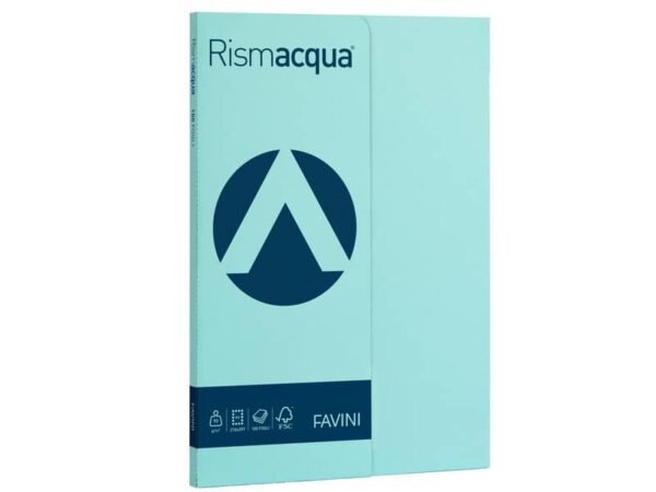 Carta colorata Favini Rismacqua colori tenui 90 g/mý A4 - risma da 100 fogli celeste - A69T144