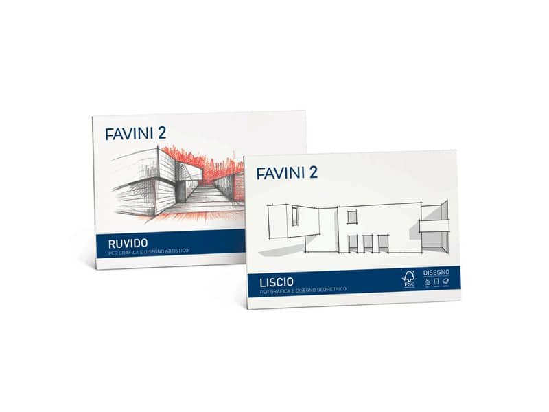 Album da disegno Favini 2 f.to 33×48 cm conf. da 10 fogli da 110 g/m2 ruvido neutro – A172313