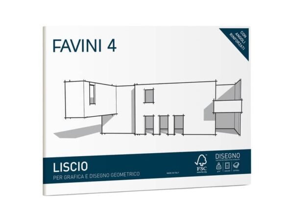 Cartangolo da disegno Favini 4 f.to 24x33 cm 20 fogli da 220 g/m2 liscio neutro - A166504