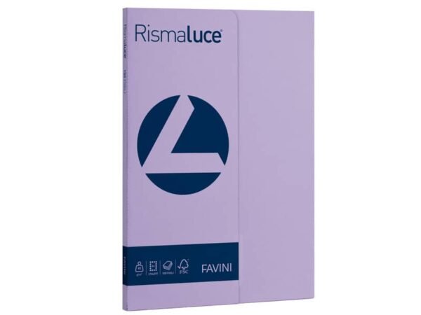 Carta colorata Favini Rismaluce colori forti 90 g/mý A4 - risma da 100 ff violetto - A69J144