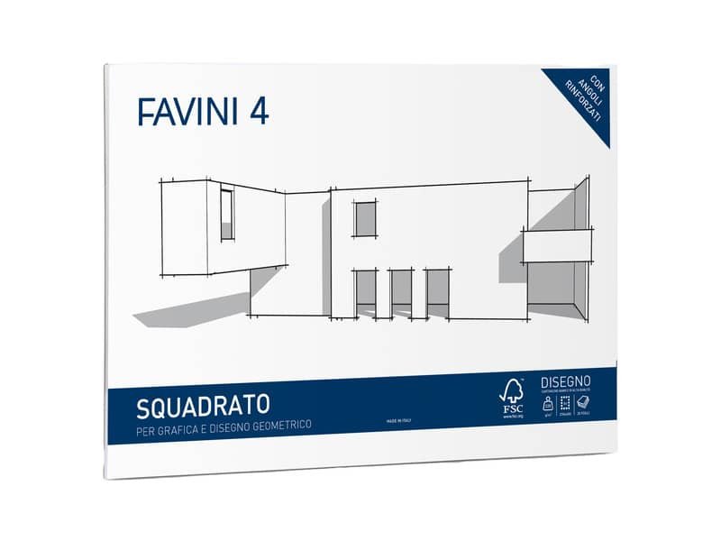 Cartangolo da disegno Favini 4 f.to 33×48 cm 20 fogli da 220 g/m2 liscio squadrato – A167503