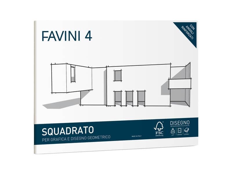 Cartangolo da disegno Favini 4 f.to 24×33 cm 20 fogli da 220 g/m2 liscio squadrato – A167504