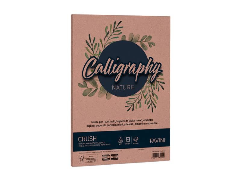 Carta pergamena Favini Calligraphy Crush 120 g/mý A4 conf. da 50 fogli fantasia mandorla – A69C534
