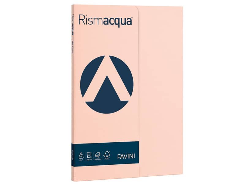 Carta colorata Favini Rismacqua colori tenui 90 g/mý A4 – risma da 100 fogli salmone – A695144