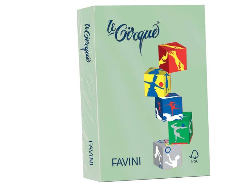 Carta colorata Favini Le Cirque A3 80 g/mý colori tenuti – risma da 500 fogli verde – A71P353